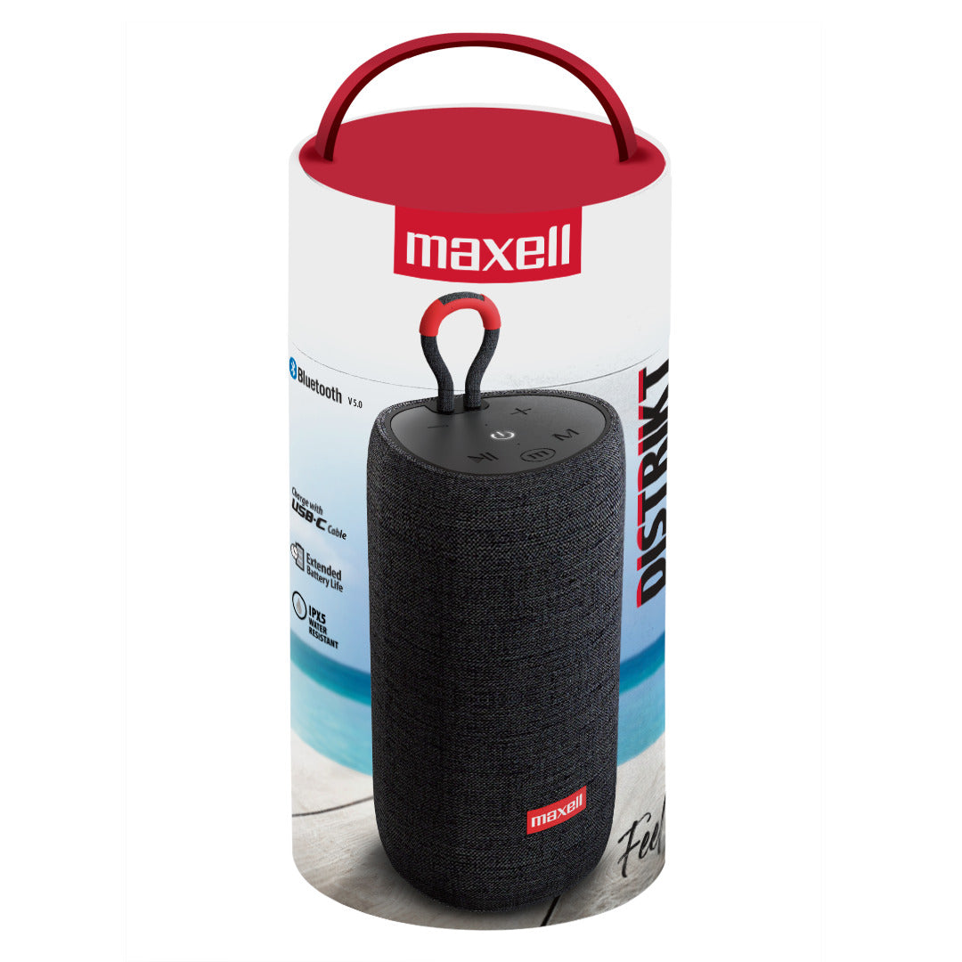 Parlante Bluetooth Portátil Maxell Distrikt Tws 7 Hr Negro
