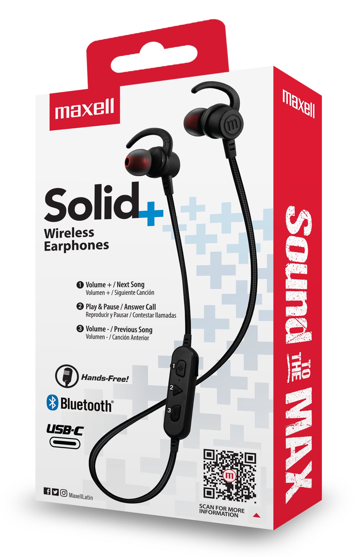 Audífonos inalámbricos Maxell Bluetooth Solid+ Negro
