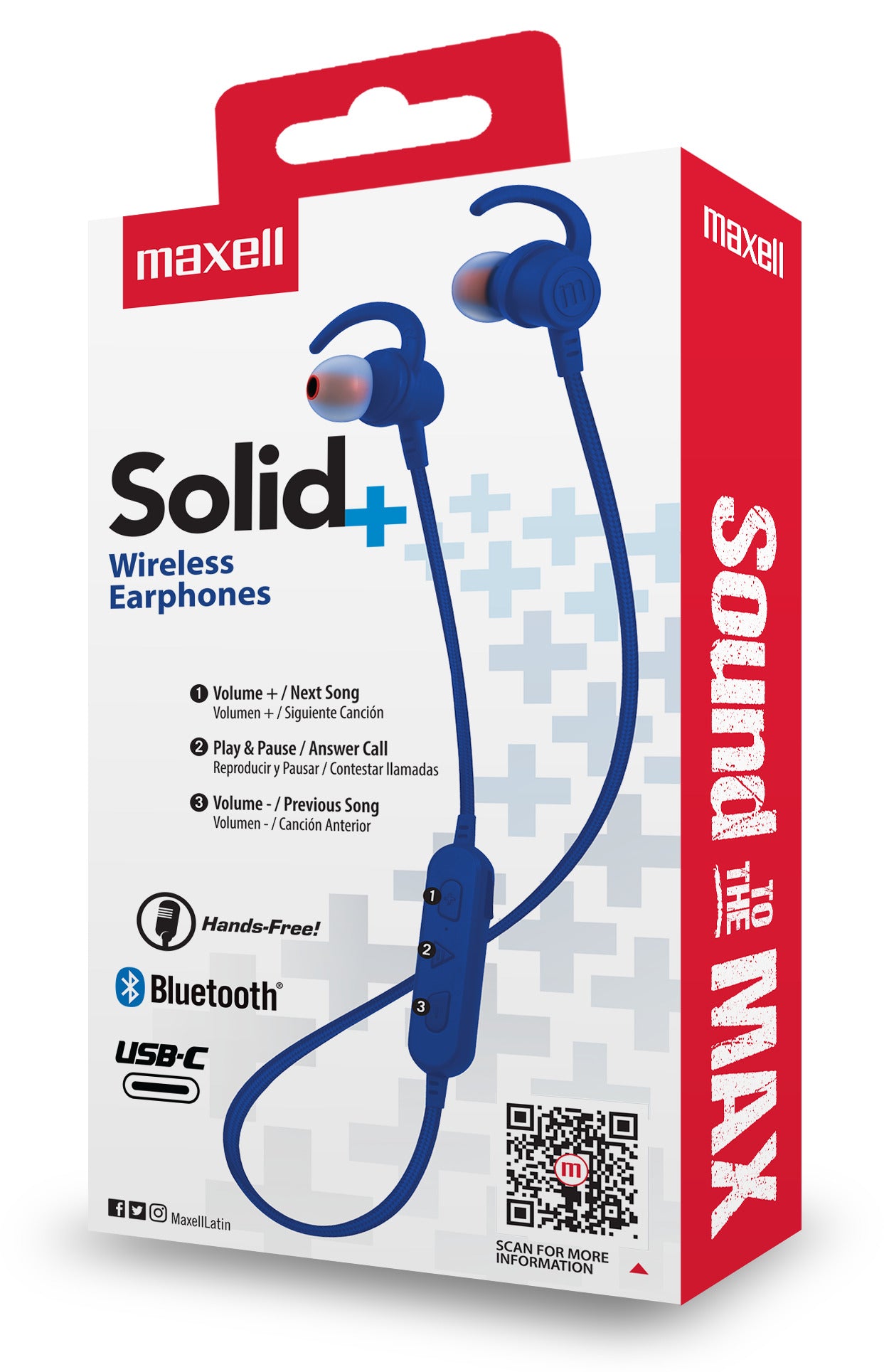 Audífonos inalámbricos Maxell Bluetooth Solid+ Azul
