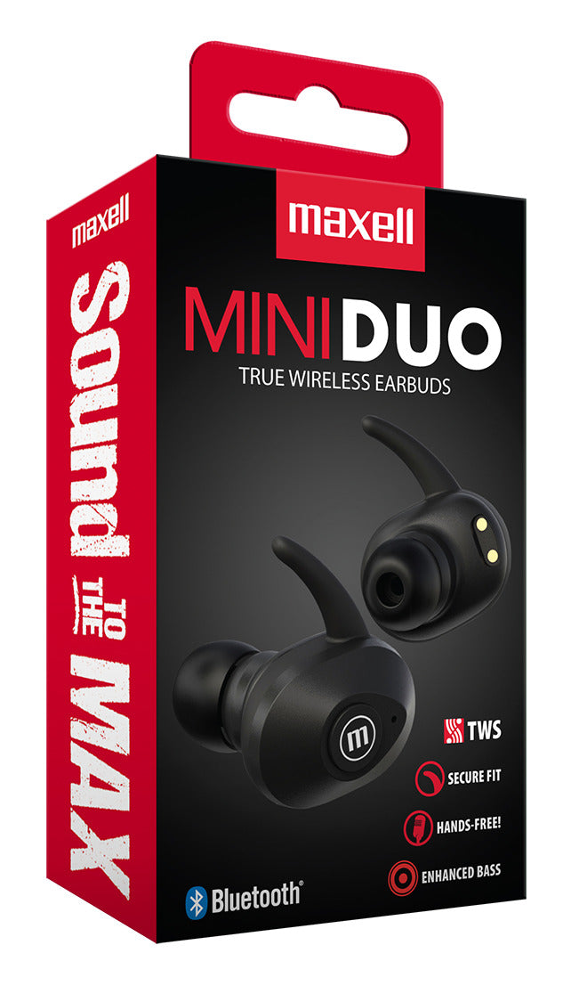 Audífonos Inalámbricos Maxell MiniDuo Bluetooth Tws Con Micrófono Negro