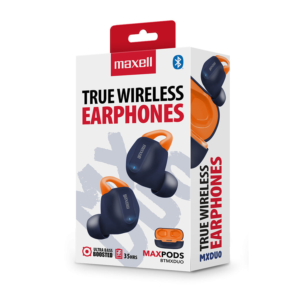 Audífonos inalámbricos Maxell Bluetooth MaxPods 35 Horas Azul