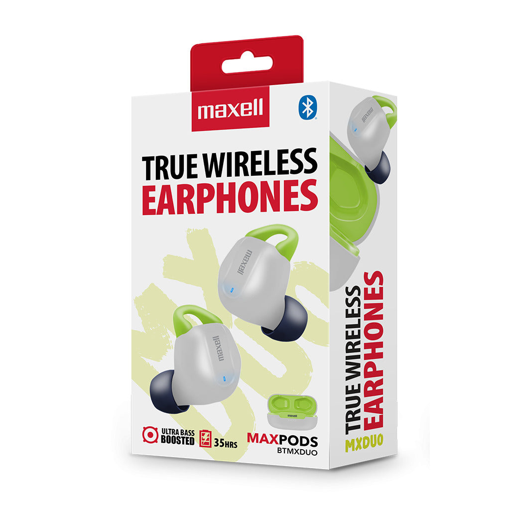 Audífonos inalámbricos Maxell Bluetooth MaxPods 35 Horas Blanco