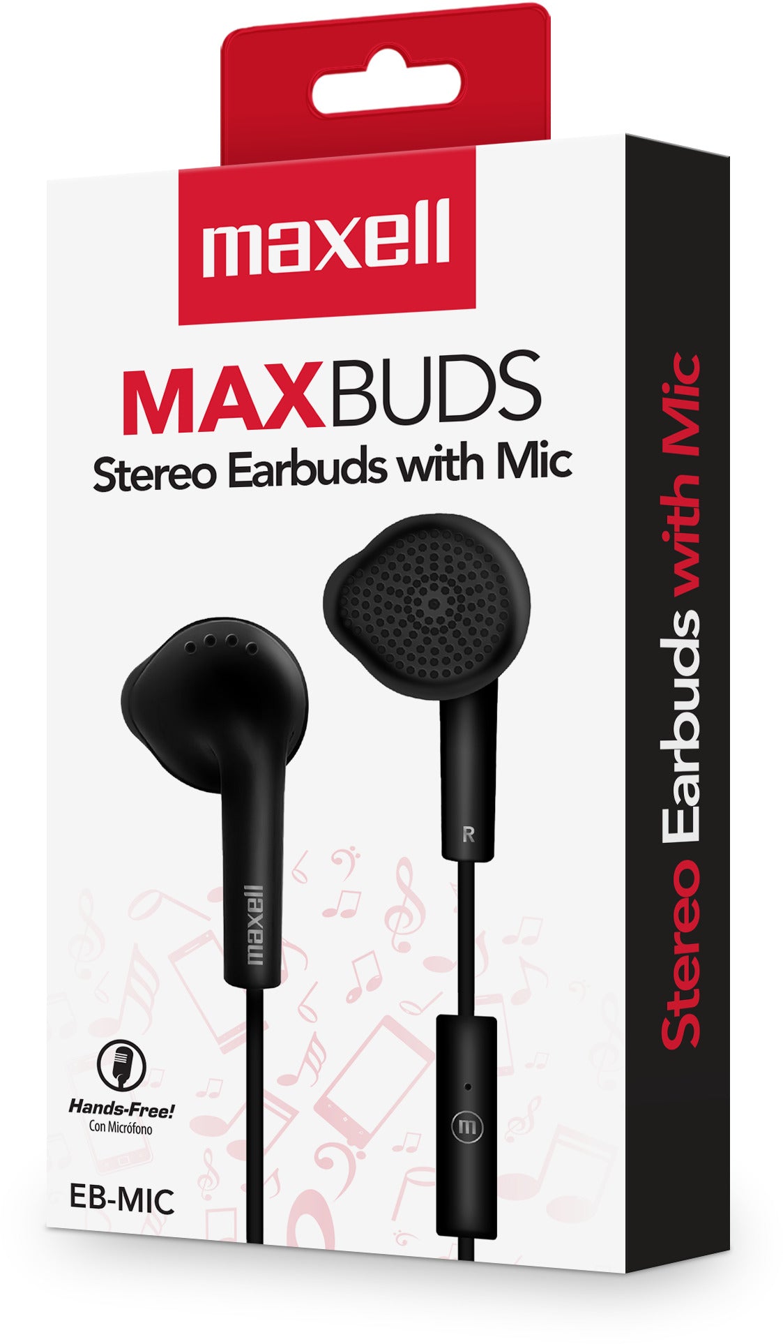 Audífonos Eb-mic Estéreo De Botón Con Mic Negro - Maxell