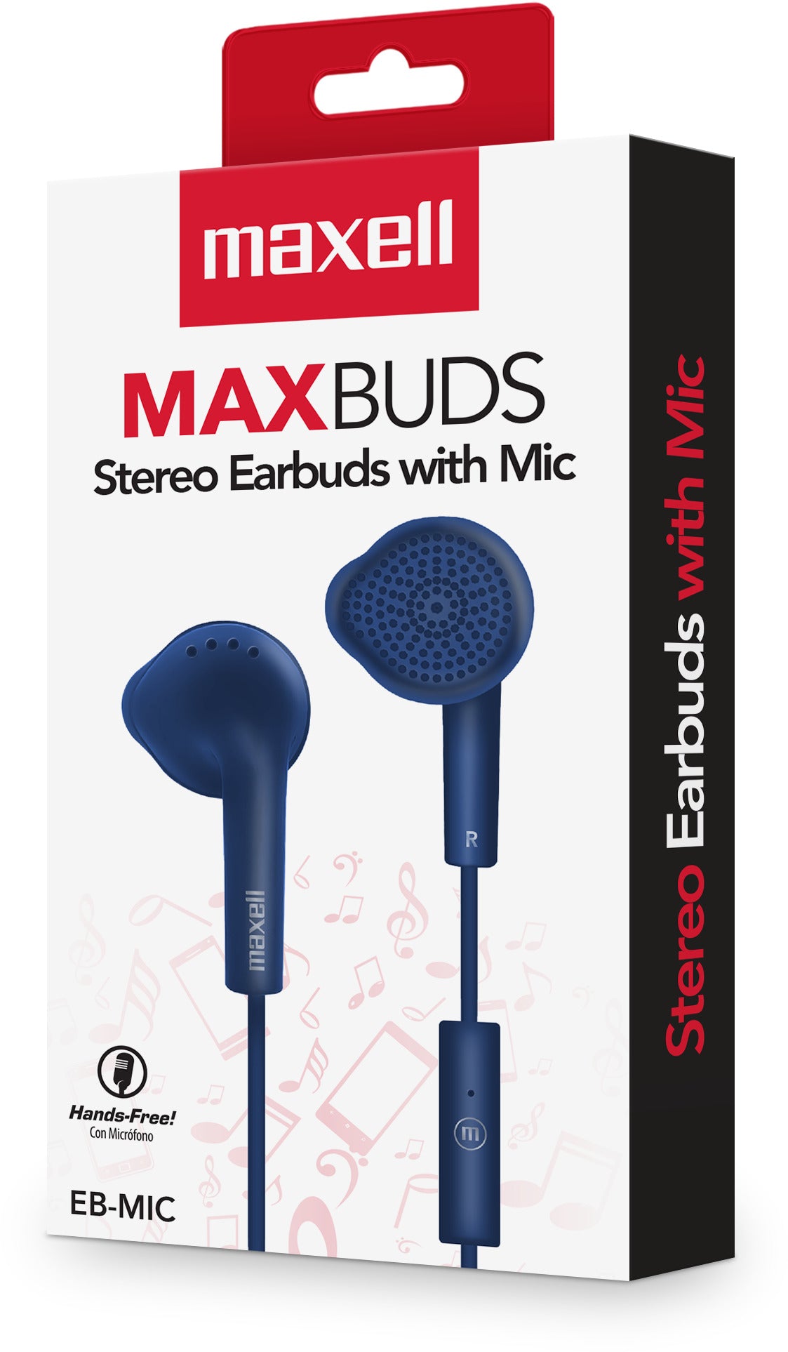 Audífonos Eb-mic Estéreo De Botón Con Mic Azul - Maxell