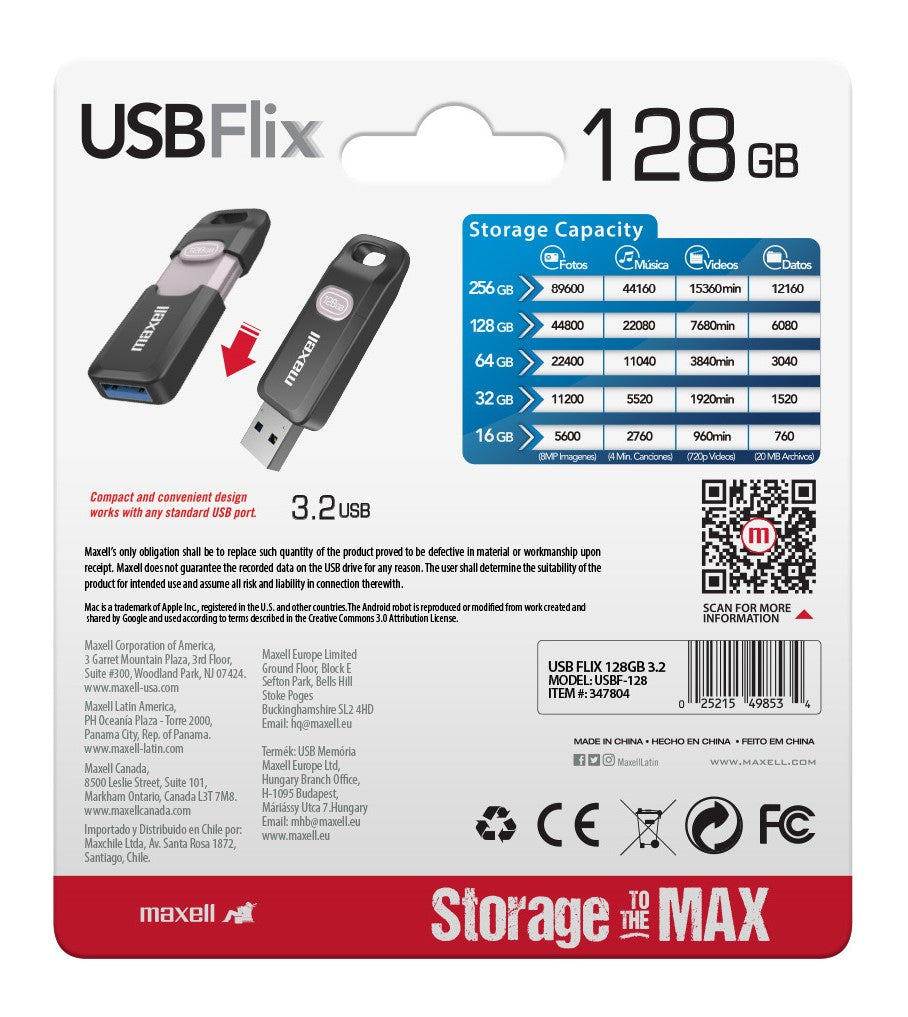 Pendrive Maxell FLIX 128GB 3.2