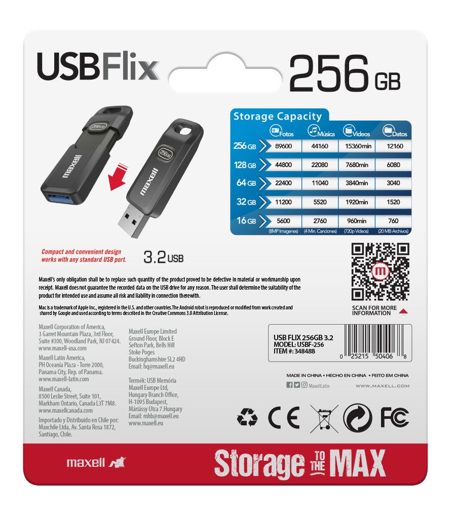 Pendrive Maxell FLIX 256GB 3.2
