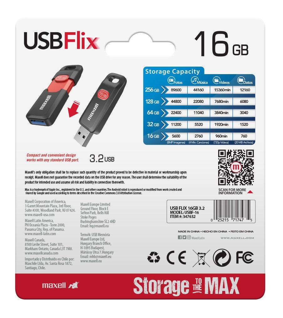 Pendrive Maxell FLIX 16GB 3.2