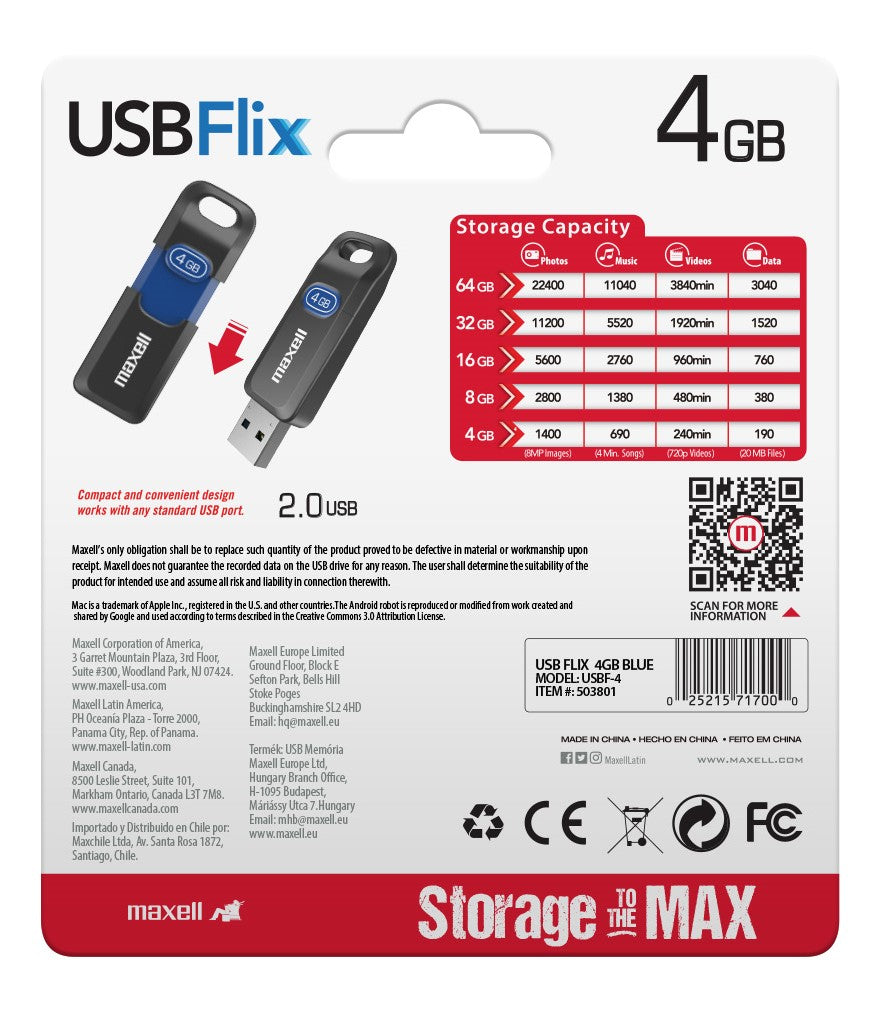 Pendrive Maxell FLIX 4GB 2.0