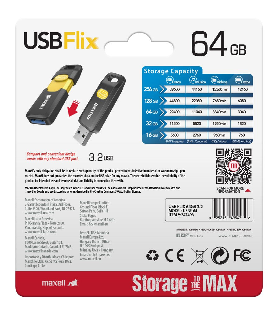 Pendrive Maxell FLIX 64GB 3.2