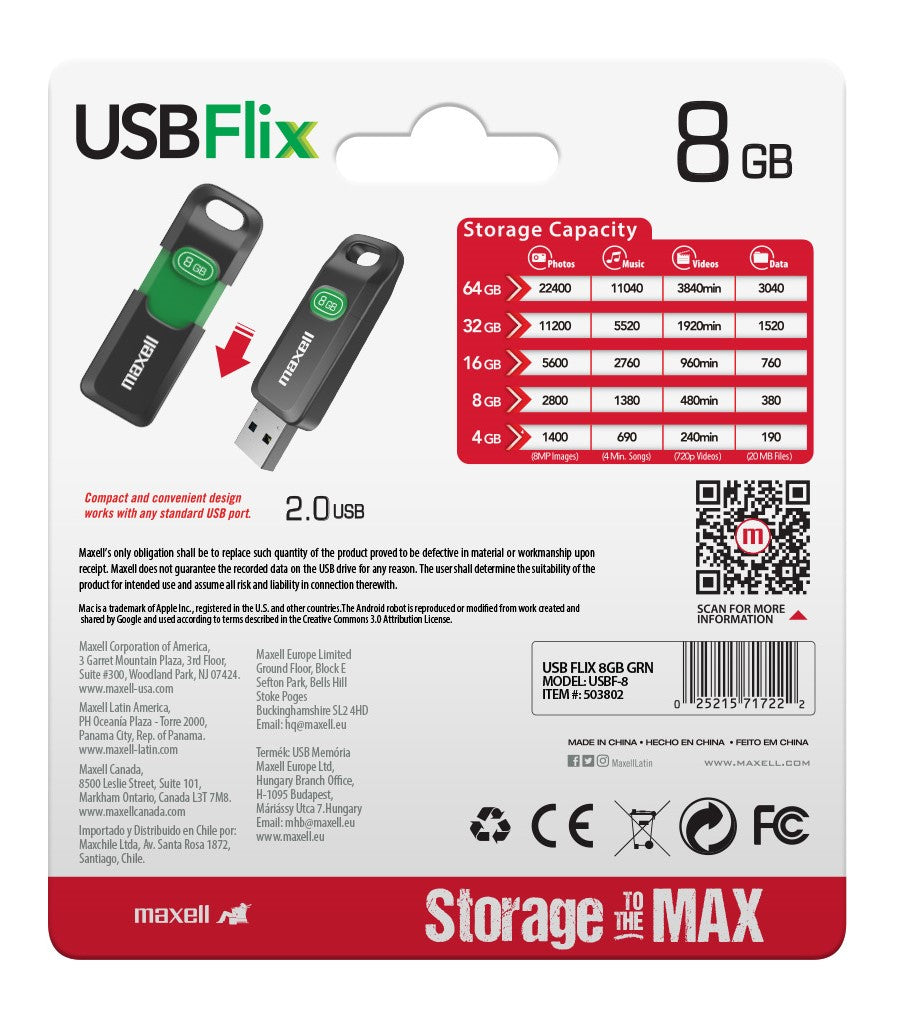 Pendrive Maxell FLIX 8GB 2.0