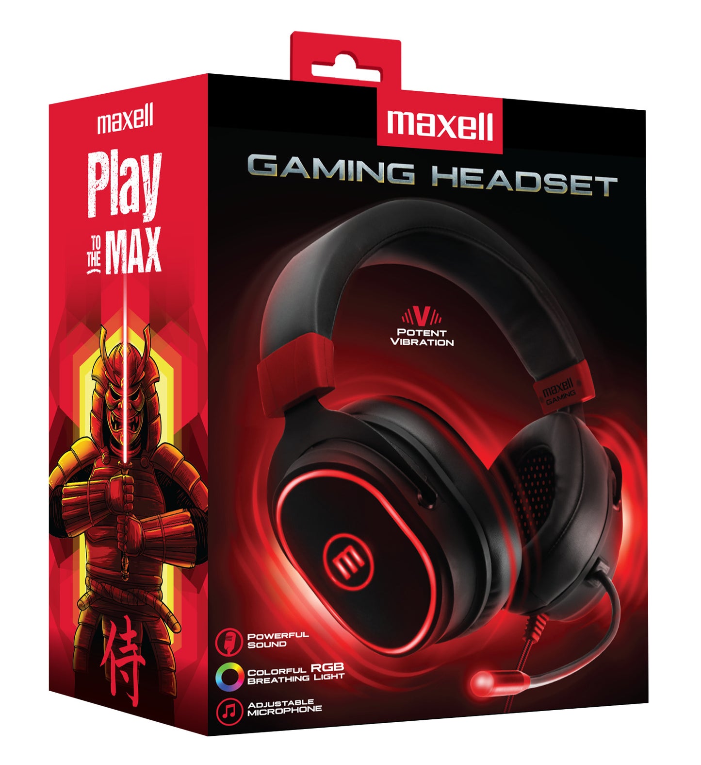 Audífonos Gamer Maxell H-MIC 1200 Led Usb Samurai Con Microfono RGB