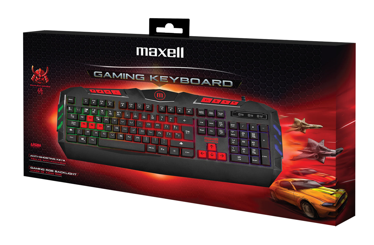 Teclado Gamer Maxell Kb-1200 Iluminado Usb Samurai RGB