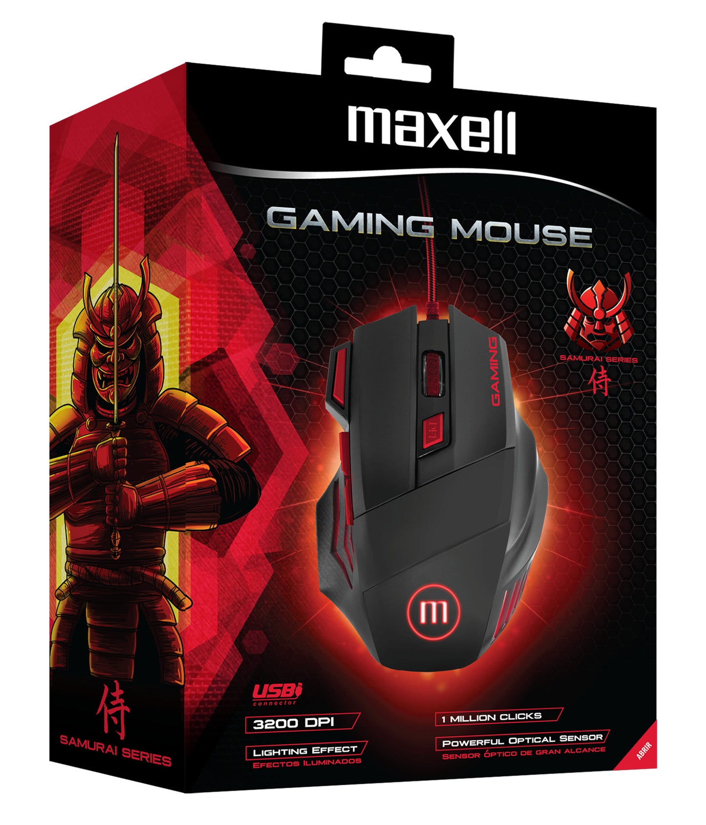 Mouse Gamer Maxell 3200 Dpi Led MOW-R Samurai