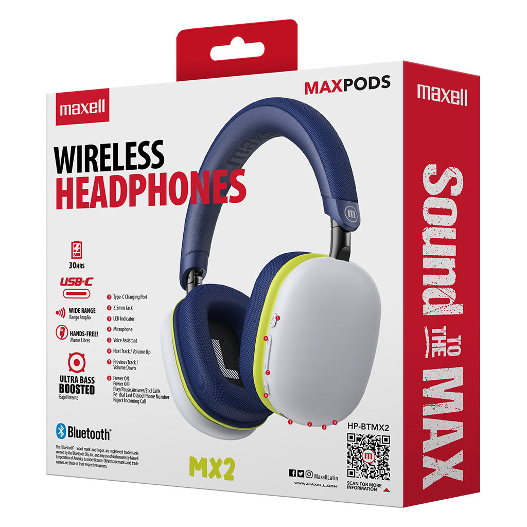 Audífonos inalámbricos Maxell Bluetooth MaxPods 24 Horas Gris