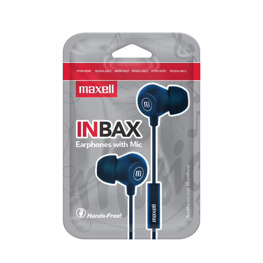 Audífonos Maxell IN-BAX Con Micrófono In Ear 3.5mm Azul