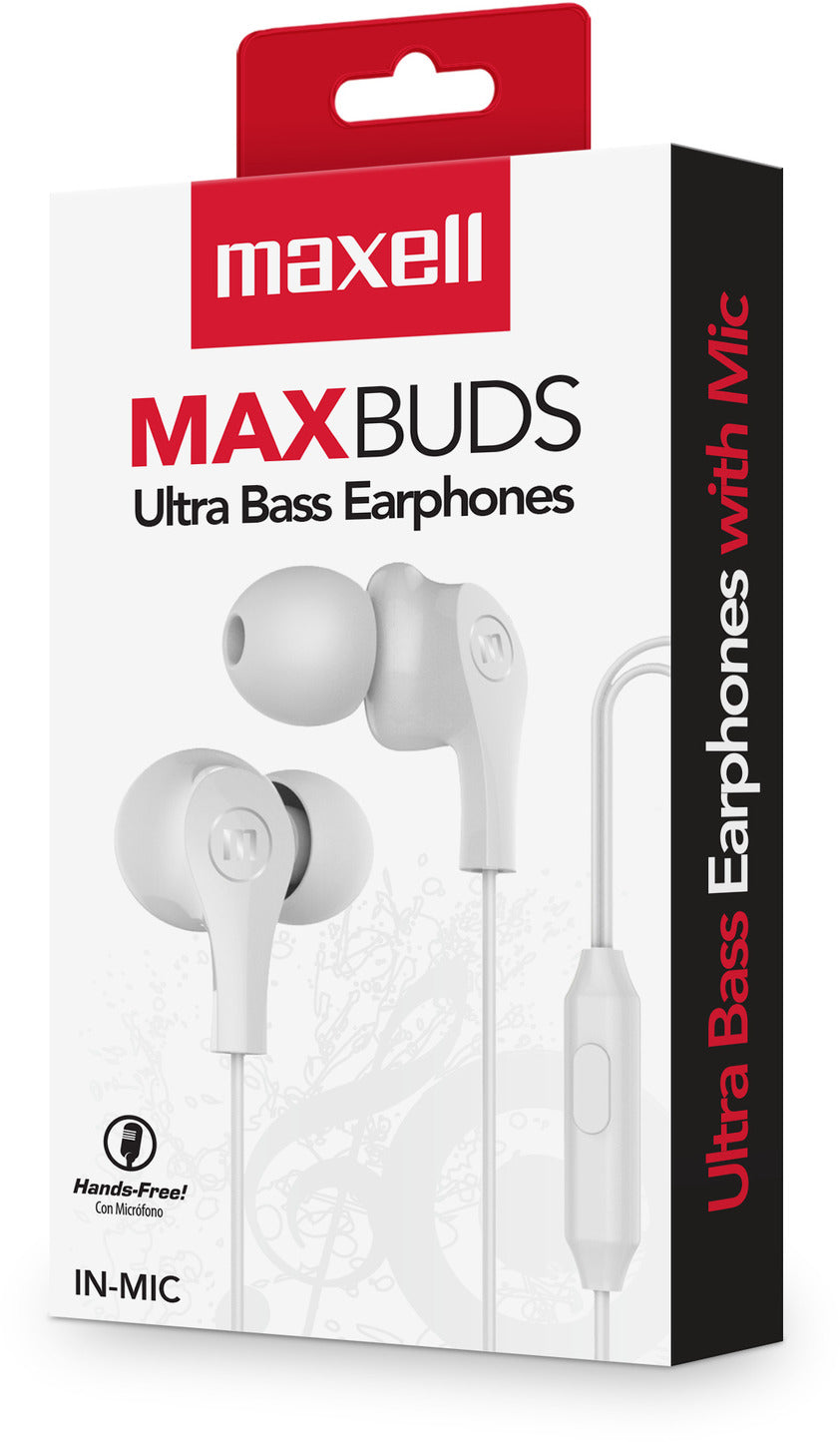 Audífonos Maxell In Ear Estéreo Con Microfono Blanco