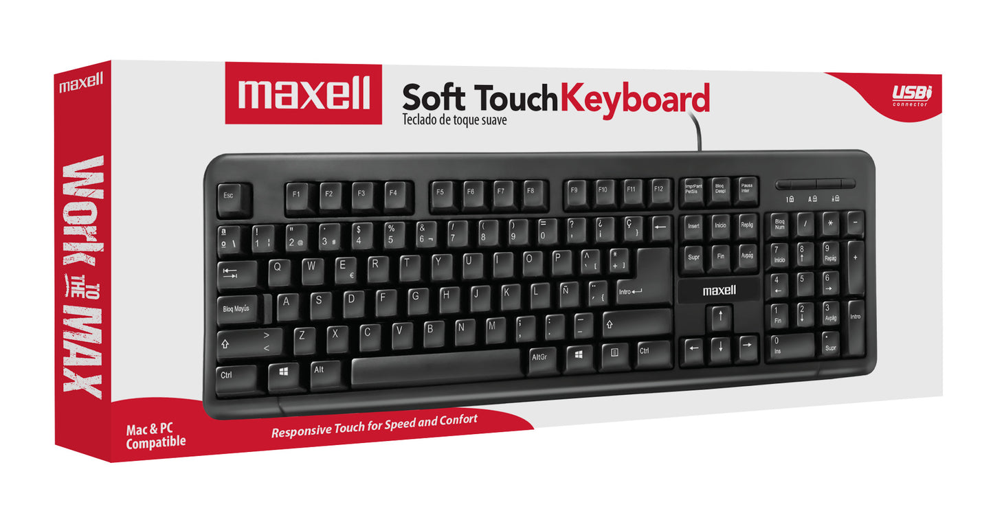 Teclado Básico Maxell KB-90 Conector Usb Negro