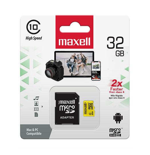 Tarjeta Micro SD Maxell 32GB CLASE 10