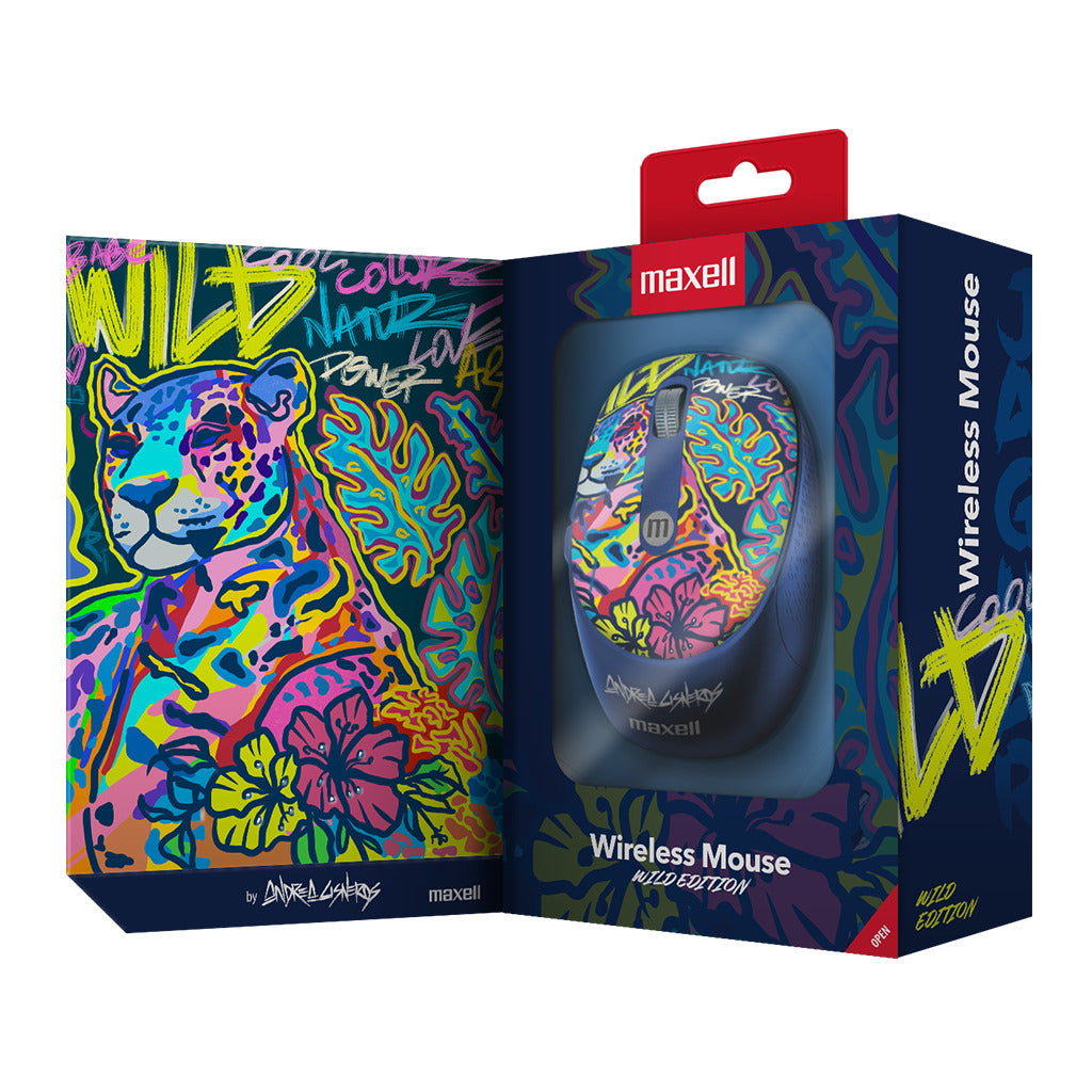 Mouse Inalámbrico Maxell Diseño Wild 4000dpi Usb/usb-c Jaguar