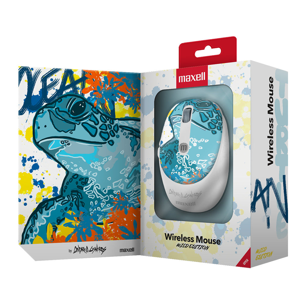 Mouse Inalámbrico Maxell Diseño Wild 4000dpi Usb/usb-c Tortuga