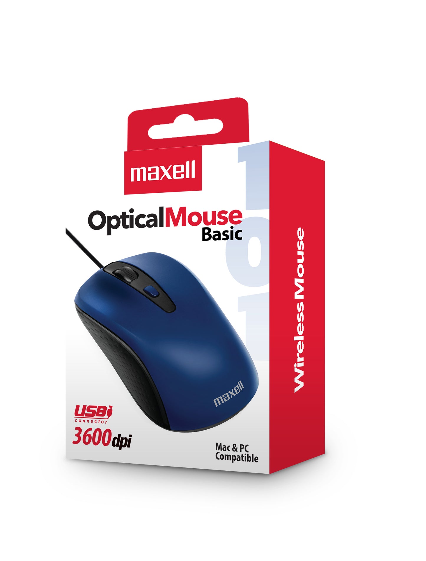 Mouse Óptico Maxell Usb MOWR-101 3600DPI Azul
