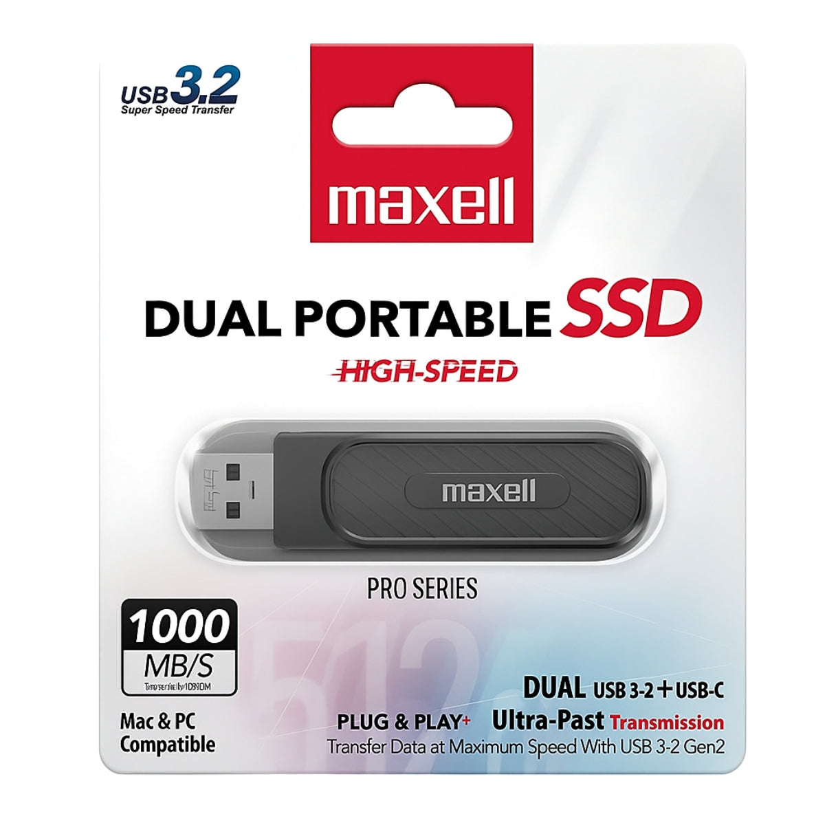 Disco SSD Externo Maxell 256GB 3.2 Dual USB-C 1000MB/s