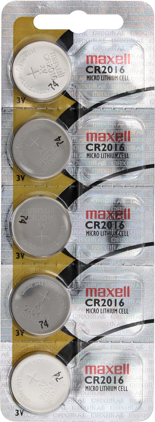 Pack 5 Pilas CR2016 3v Maxell Tipo Boton Original