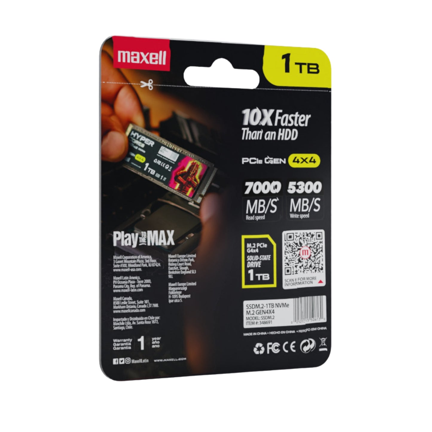 Disco ssd 1TB M.2 NVMe PCIe Gen 4x4 Maxell hasta 7000MB/s