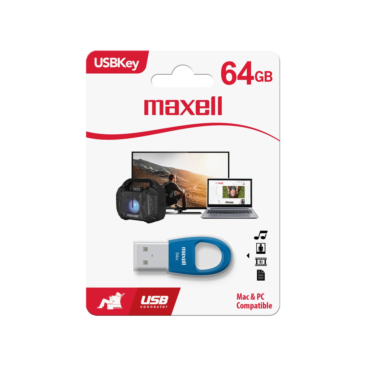 Pendrive Maxell KEY 64GB 2.0 Azul