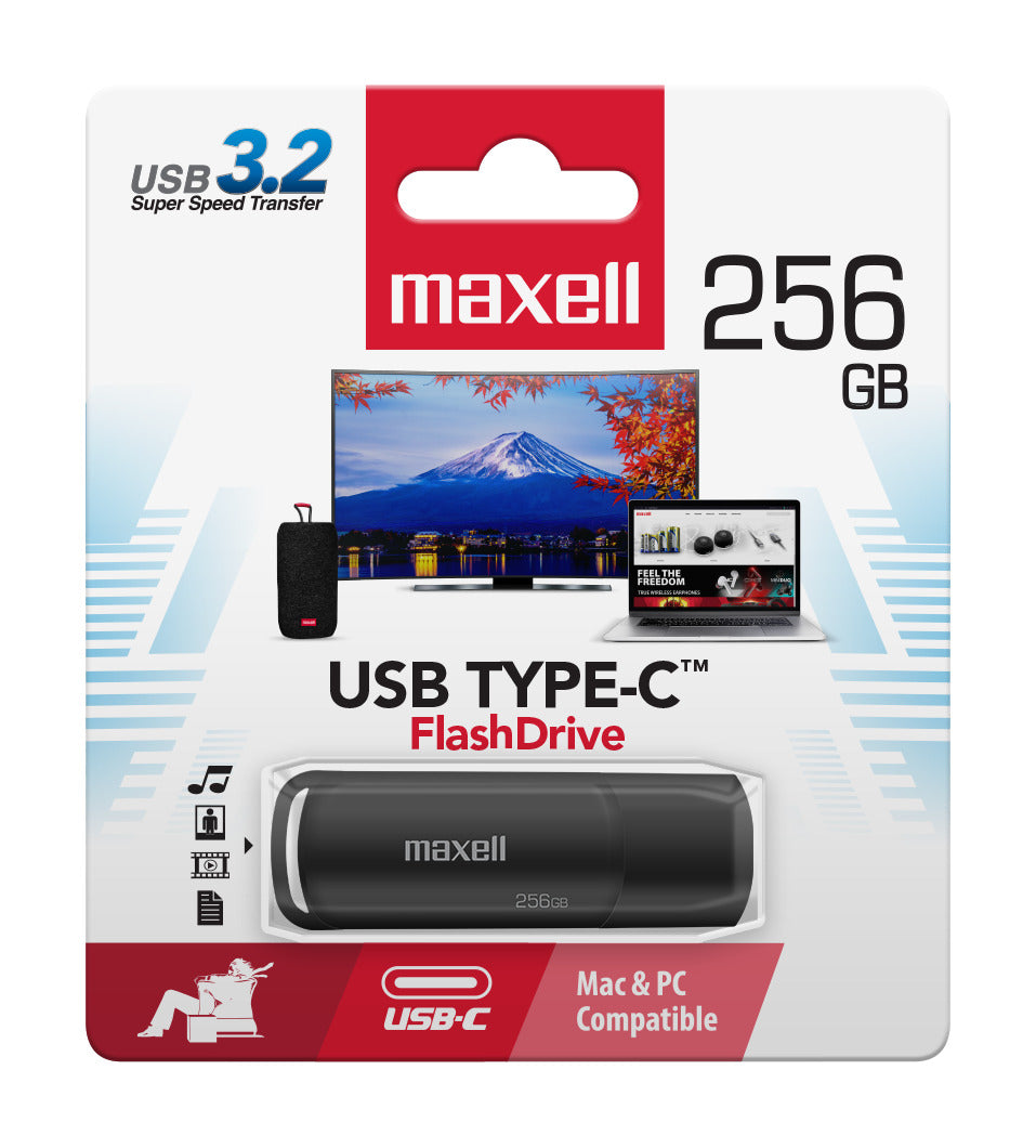 Pendrive Maxell Usbtc Tipo C 256gb 3.2 Negro
