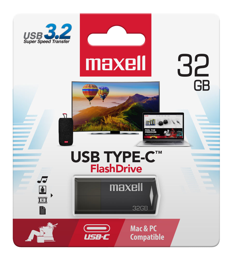 Pendrive Maxell Usbtc Tipo C 32gb 3.2 Negro