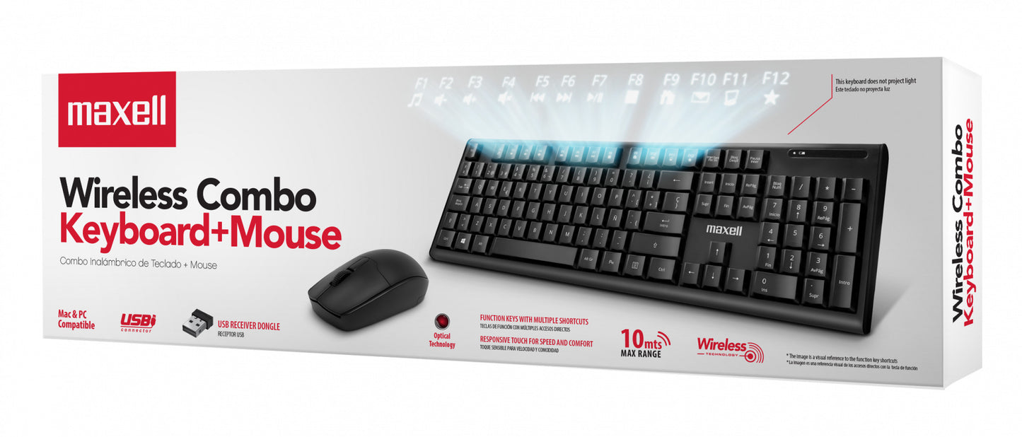 Combo Teclado Inalámbrico Y Mouse Maxell Inalámbrico WKBC-200