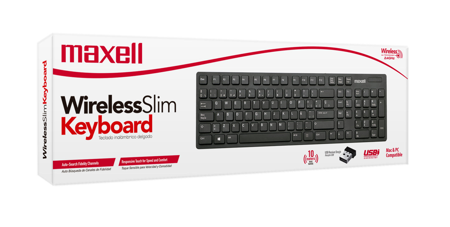 Teclado Inalámbrico Maxell Slim Multifuncional Con Pad Numérico WKB-20