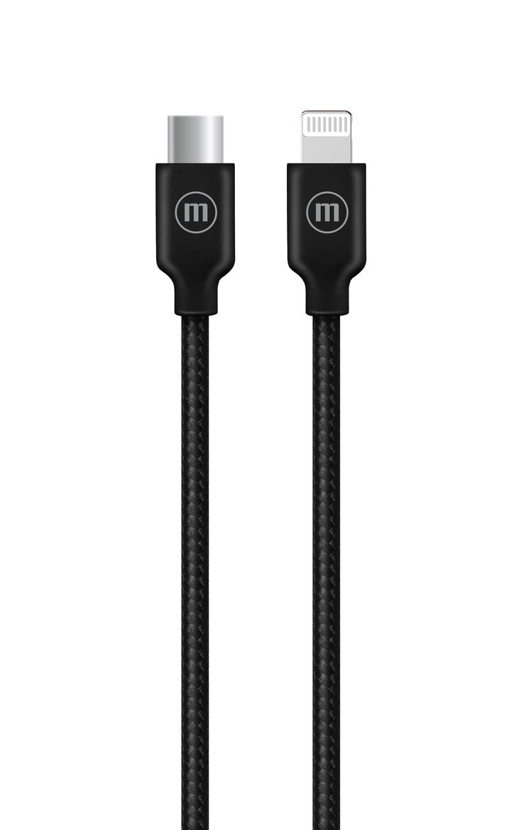 Cable Trenzado Usb-c A Lightning Maxell 2metros Carga Rápida Negro