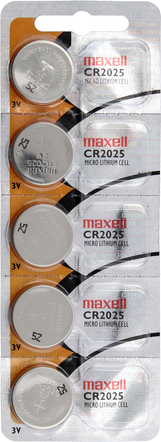 Pack 5 Pilas CR2025 3v Maxell Tipo Botón Original