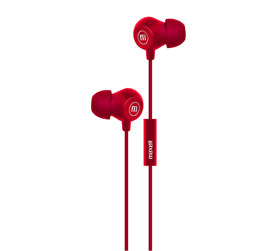 Audífonos Maxell IN-BAX Con Micrófono In Ear 3.5mm Rojo
