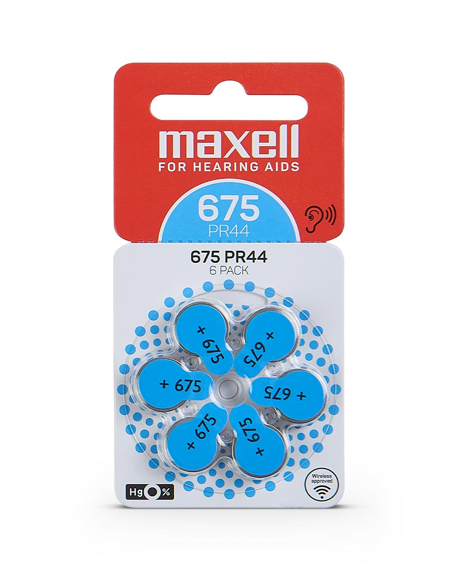 Pilas Para Audífonos Maxell Tamaño 675 Auditivas 6un