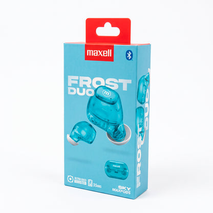 Audífonos Bluetooth Maxell MaxPods Frost Duo Ultra Bass TWS