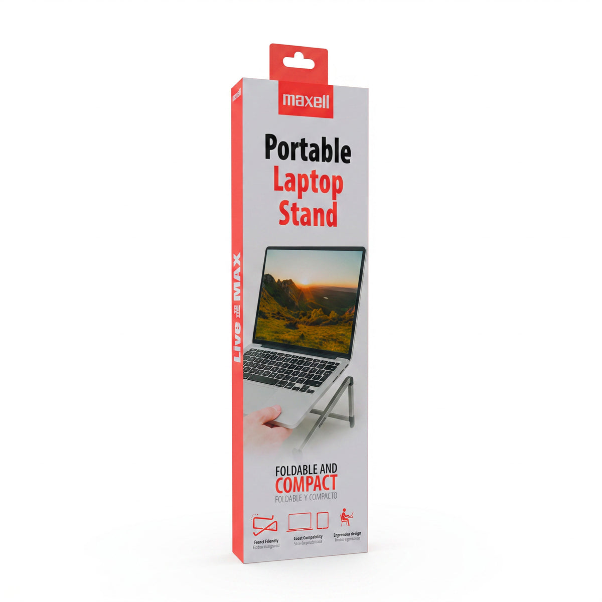 Soporte Notebook Maxell Plegable de Aluminio 10 a 17 Pulgadas