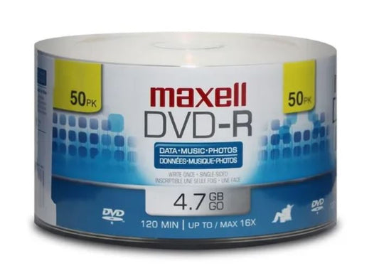 50 DVD-R Maxell Bulk 4.7Gb 120min 16x