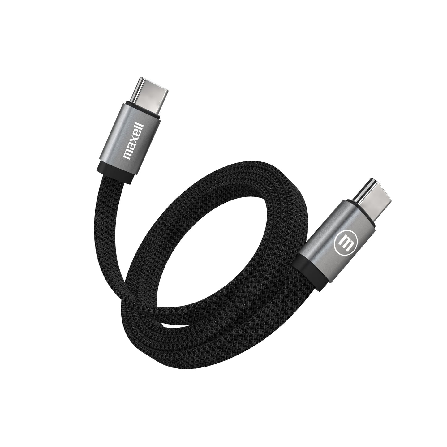 Cable Trenzado Magnético 100W USB C a USB C Maxell 2 Metros Carga Rápida Negro