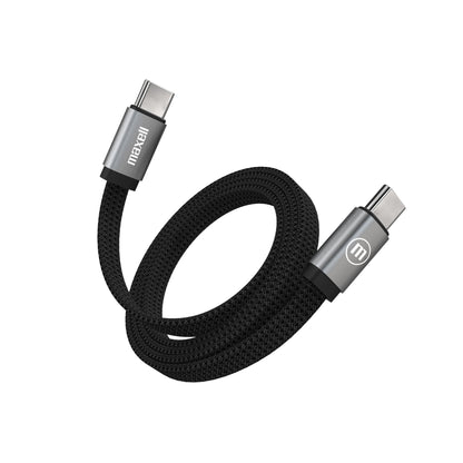 Cable Trenzado Magnético 100W USB C a USB C Maxell 2 Metros Carga Rápida Negro