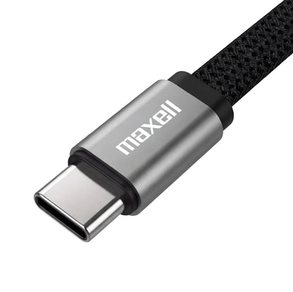 Cable Trenzado Magnético 100W USB C a USB C Maxell 2 Metros Carga Rápida Negro