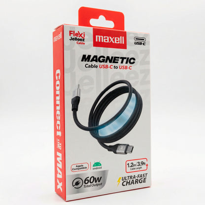 Cable Magnético 60W USB C a USB C Maxell 1.2 Metros Carga Rápida