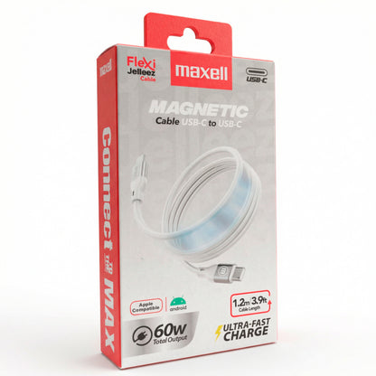 Cable Magnético 60W USB C a USB C Maxell 1.2 Metros Carga Rápida