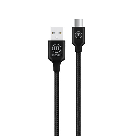 Cable Trenzado USB a USB C Maxell 2 Metros Carga Rápida Negro
