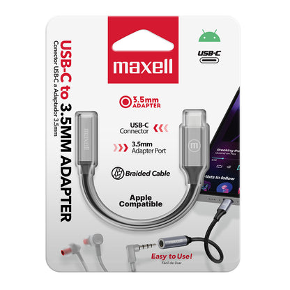 Adaptador Maxell Usb-c A 3.5mm Cable Trenzado