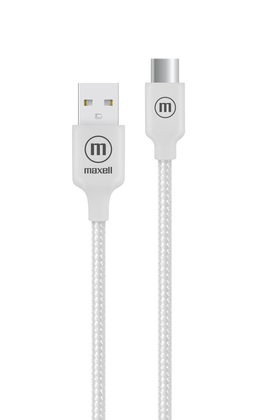 Cable Trenzado USB a USB C Maxell 2 Metros Carga Rápida Negro