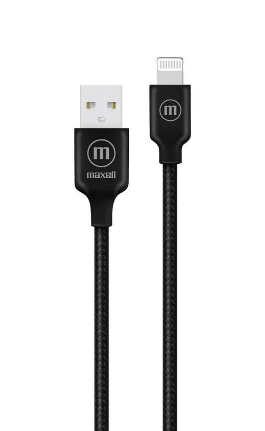 Cable Trenzado Usb A Lightning Maxell 2 Metros Carga Rápida Negro
