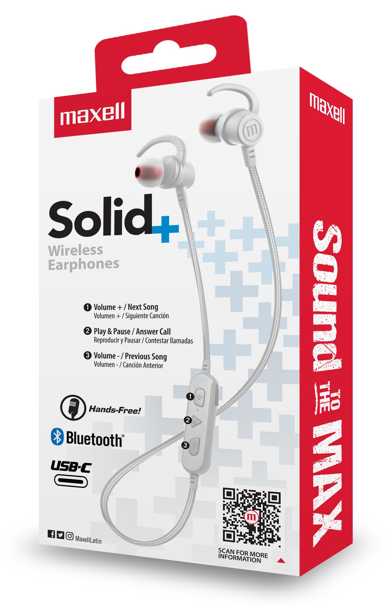 Audífonos inalámbricos Maxell Bluetooth Solid+ Blanco